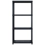 4-level black plastic storage shelf 122x30.5x130 cm by vidaXL, Industrial shelving - Ref: Foro24-3059851, Price: 70,99 €, Dis...