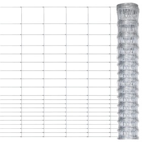 Valla de jardín de acero galvanizado plateado 50x1,6 m de vidaXL, Paneles de vallas - Ref: Foro24-149493, Precio: 135,99 €, D...