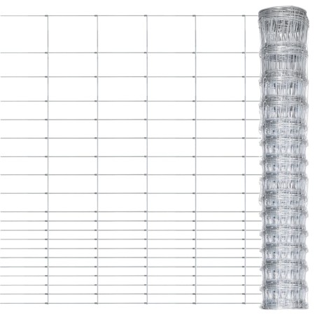 Valla de jardín de acero galvanizado plateado 50x1,6 m de vidaXL, Paneles de vallas - Ref: Foro24-149493, Precio: 135,47 €, D...