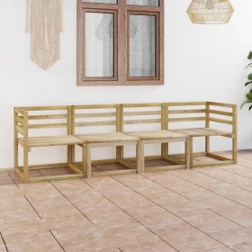 4-seater garden sofa in green impregnated pine wood by vidaXL, Garden sets - Ref: Foro24-3065295, Price: 138,01 €, Discount: %