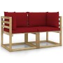 Eck-Gartensofa mit Kissen 2 Stück grün imprägniertes Holz von vidaXL, Gartensets - Ref: Foro24-3065204, Preis: 131,39 €, Raba...