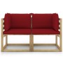 Eck-Gartensofa mit Kissen 2 Stück grün imprägniertes Holz von vidaXL, Gartensets - Ref: Foro24-3065204, Preis: 131,39 €, Raba...