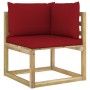 Eck-Gartensofa mit Kissen 2 Stück grün imprägniertes Holz von vidaXL, Gartensets - Ref: Foro24-3065204, Preis: 131,39 €, Raba...