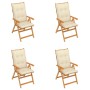 Garden chairs 4 pcs solid teak wood cream cushions by vidaXL, Garden chairs - Ref: Foro24-3065547, Price: 501,91 €, Discount: %