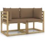 Ecksofa-Kissen für den Garten, 2 Stück, grün imprägniertes Holz von vidaXL, Gartensets - Ref: Foro24-3065174, Preis: 161,26 €...