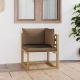 Garden corner sofa with green impregnated wood cushions by vidaXL, Modular outdoor sofas - Ref: Foro24-3065171, Price: 92,37 ...