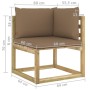 Garten-Ecksofa mit grün imprägnierten Holzkissen von vidaXL, Modulare Sofas für den Außenbereich - Ref: Foro24-3065171, Preis...