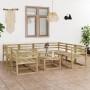 Set de muebles de jardín 9 pzas madera de pino impregnada verde de vidaXL, Conjuntos de jardín - Ref: Foro24-3065308, Precio:...