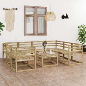 Garden furniture set 9 pieces green impregnated pine wood by vidaXL, Garden sets - Ref: Foro24-3065308, Price: 360,99 €, Disc...