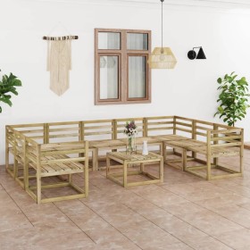 Garden furniture set 10 pieces green impregnated pine wood by vidaXL, Garden sets - Ref: Foro24-3065310, Price: 393,26 €, Dis...