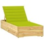 Lounger with cushion bright green impregnated pine wood by vidaXL, Loungers - Ref: Foro24-3065920, Price: 154,00 €, Discount: %