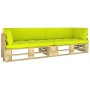 2-seater pallet sofa with green cushions impregnated pine wood by vidaXL, Garden sets - Ref: Foro24-3066623, Price: 245,35 €,...