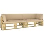 2-Sitzer-Palettensofa mit grünen Kissen aus imprägniertem Kiefernholz von vidaXL, Gartensets - Ref: Foro24-3066616, Preis: 26...