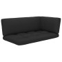 2-seater pallet sofa with black impregnated pine wood cushions by vidaXL, Garden sets - Ref: Foro24-3066656, Price: 238,47 €,...