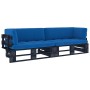 Palettensofa 2 Sitzer Kissen Kiefer Holz imprägniert schwarz von vidaXL, Gartensets - Ref: Foro24-3066658, Preis: 224,79 €, R...