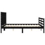 Bed frame with black solid wood headboard 160x200 cm by vidaXL, Beds and slatted bases - Ref: Foro24-3194650, Price: 184,99 €...