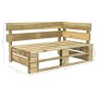 4-piece pallet furniture and green impregnated pine wood cushions by vidaXL, Garden sets - Ref: Foro24-3066763, Price: 332,85...