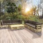 6-piece pallet furniture and green impregnated pine wood cushions by vidaXL, Garden sets - Ref: Foro24-3066981, Price: 674,14...