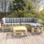 4-piece pallet furniture and green impregnated pine wood cushions by vidaXL, Garden sets - Ref: Foro24-3066770, Price: 349,74...