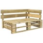 4-piece pallet furniture and green impregnated pine wood cushions by vidaXL, Garden sets - Ref: Foro24-3066766, Price: 323,90...