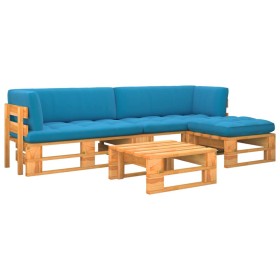 4-piece pallet furniture and honey-impregnated pine wood cushions by vidaXL, Garden sets - Ref: Foro24-3066809, Price: 285,15...