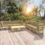 6-piece pallet furniture and green impregnated pine wood cushions by vidaXL, Garden sets - Ref: Foro24-3066976, Price: 655,47...