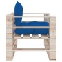 Garden pallet sofa with royal blue pine wood cushions by vidaXL, Outdoor sofas - Ref: Foro24-3066049, Price: 83,22 €, Discoun...