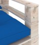 Garden pallet sofa with royal blue pine wood cushions by vidaXL, Outdoor sofas - Ref: Foro24-3066049, Price: 83,22 €, Discoun...