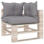 4-Sitzer-Gartensofa aus Paletten mit Kissen aus Kiefernholz von vidaXL, Gartensets - Ref: Foro24-3066134, Preis: 377,47 €, Ra...