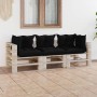 3-Sitzer-Gartensofa aus Paletten mit Kissen aus Kiefernholz von vidaXL, Gartensets - Ref: Foro24-3066114, Preis: 254,99 €, Ra...