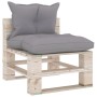 4-Sitzer-Gartensofa aus Paletten mit Kissen aus Kiefernholz von vidaXL, Gartensets - Ref: Foro24-3066134, Preis: 377,47 €, Ra...