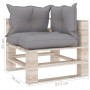 4-Sitzer-Gartensofa aus Paletten mit Kissen aus Kiefernholz von vidaXL, Gartensets - Ref: Foro24-3066134, Preis: 377,47 €, Ra...