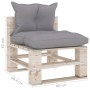 4-Sitzer-Gartensofa aus Paletten mit Kissen aus Kiefernholz von vidaXL, Gartensets - Ref: Foro24-3066134, Preis: 377,47 €, Ra...