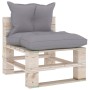 Central garden sofa made of pallets with pine wood cushions by vidaXL, Outdoor sofas - Ref: Foro24-3066074, Price: 73,99 €, D...