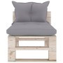 Central garden sofa made of pallets with pine wood cushions by vidaXL, Outdoor sofas - Ref: Foro24-3066074, Price: 73,99 €, D...