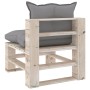 Central garden sofa made of pallets with pine wood cushions by vidaXL, Outdoor sofas - Ref: Foro24-3066074, Price: 73,99 €, D...