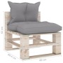 Central garden sofa made of pallets with pine wood cushions by vidaXL, Outdoor sofas - Ref: Foro24-3066074, Price: 73,99 €, D...