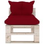 5-piece pallet garden furniture with pine wood cushions by vidaXL, Garden sets - Ref: Foro24-3066183, Price: 395,17 €, Discou...