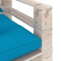 Garden pallet sofa with blue pine wood cushions by vidaXL, Outdoor sofas - Ref: Foro24-3066045, Price: 88,98 €, Discount: %