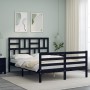 Estructura de cama con cabecero madera maciza negro 120x200 cm de vidaXL, Camas y somieres - Ref: Foro24-3194895, Precio: 164...