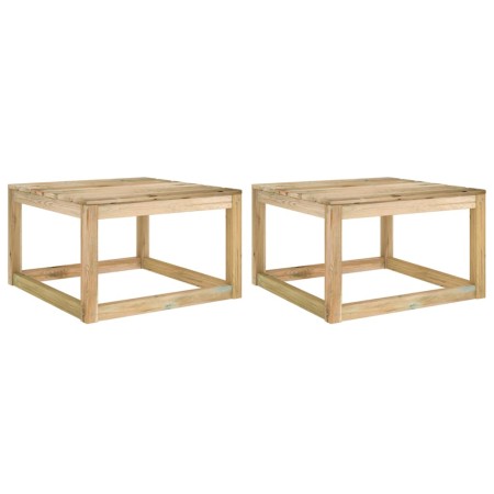 Garden pallet tables 2 pcs impregnated wood 60x60x36.5 cm by vidaXL, Modular outdoor sofas - Ref: Foro24-315704, Price: 62,96...