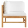 Solid teak wood corner sofa with cream cushions by vidaXL, Modular outdoor sofas - Ref: Foro24-316104, Price: 140,51 €, Disco...