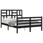 Estructura de cama con cabecero madera maciza negro 120x200 cm de vidaXL, Camas y somieres - Ref: Foro24-3194895, Precio: 164...