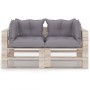 2-seater pallet garden sofa with pine wood cushions by vidaXL, Garden sets - Ref: Foro24-3066104, Price: 180,70 €, Discount: %