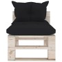 4-seater pallet garden sofa with pine wood cushions by vidaXL, Garden sets - Ref: Foro24-3066129, Price: 375,49 €, Discount: %