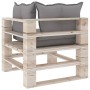 2-seater pallet garden sofa with pine wood cushions by vidaXL, Garden sets - Ref: Foro24-3066104, Price: 180,70 €, Discount: %