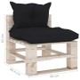 4-Sitzer-Gartensofa aus Paletten mit Kissen aus Kiefernholz von vidaXL, Gartensets - Ref: Foro24-3066129, Preis: 375,49 €, Ra...