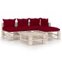 5-piece pallet garden furniture with pine wood cushions by vidaXL, Garden sets - Ref: Foro24-3066258, Price: 371,68 €, Discou...