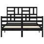 Estructura de cama con cabecero madera maciza negro 120x200 cm de vidaXL, Camas y somieres - Ref: Foro24-3194895, Precio: 164...