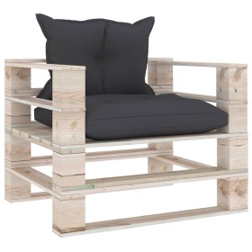 Garden pallet sofa with anthracite pine wood cushions by vidaXL, Outdoor sofas - Ref: Foro24-3066040, Price: 89,99 €, Discoun...